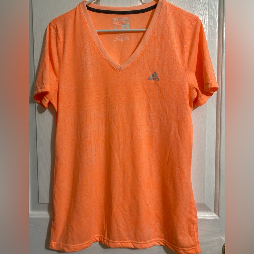 Adidas Orange Fitted Short Sleeve Tee
